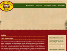 Tablet Screenshot of codytrolleytours.com